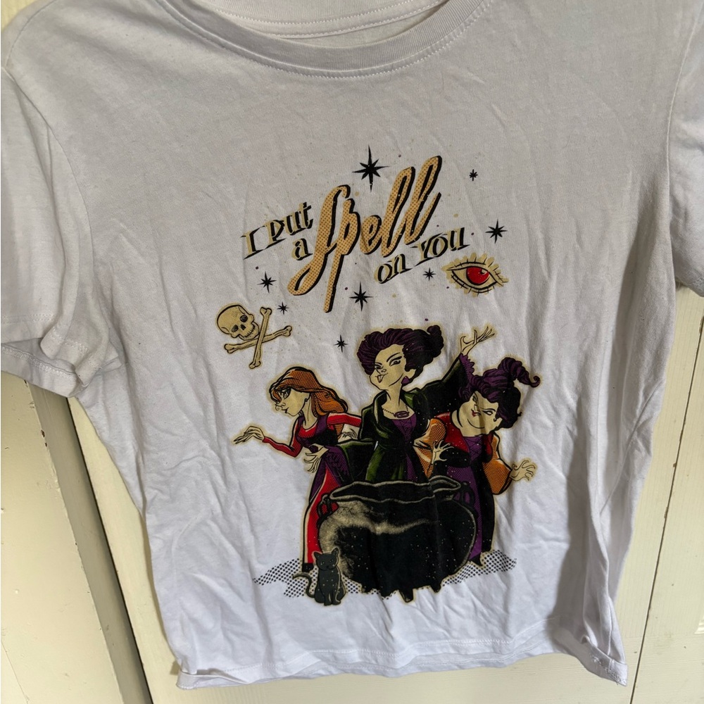 Disney Hocus Pocus Gray and White Shirt